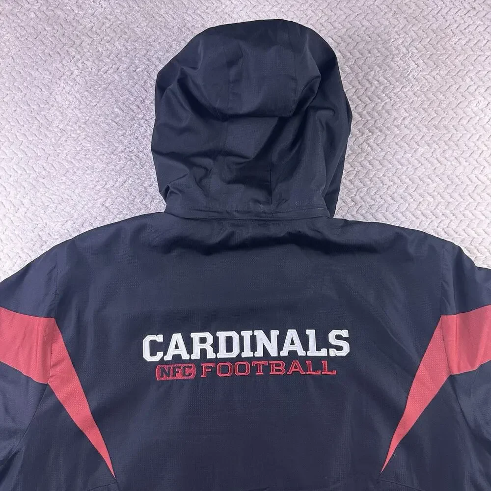 Reebok On‎ Field Arizona Cardinals Zip Up Jacket Size Large Removable Hood